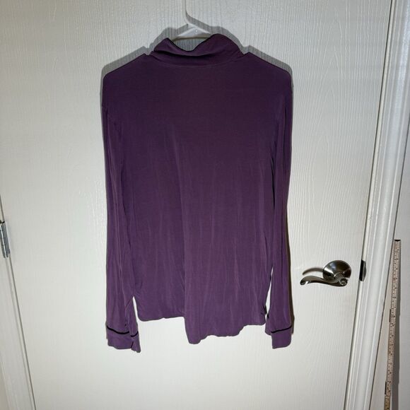 Victoria Secret Pajama Top Sleepwear Medium Purple Solid Long Sleeve Modal - Picture 6 of 7